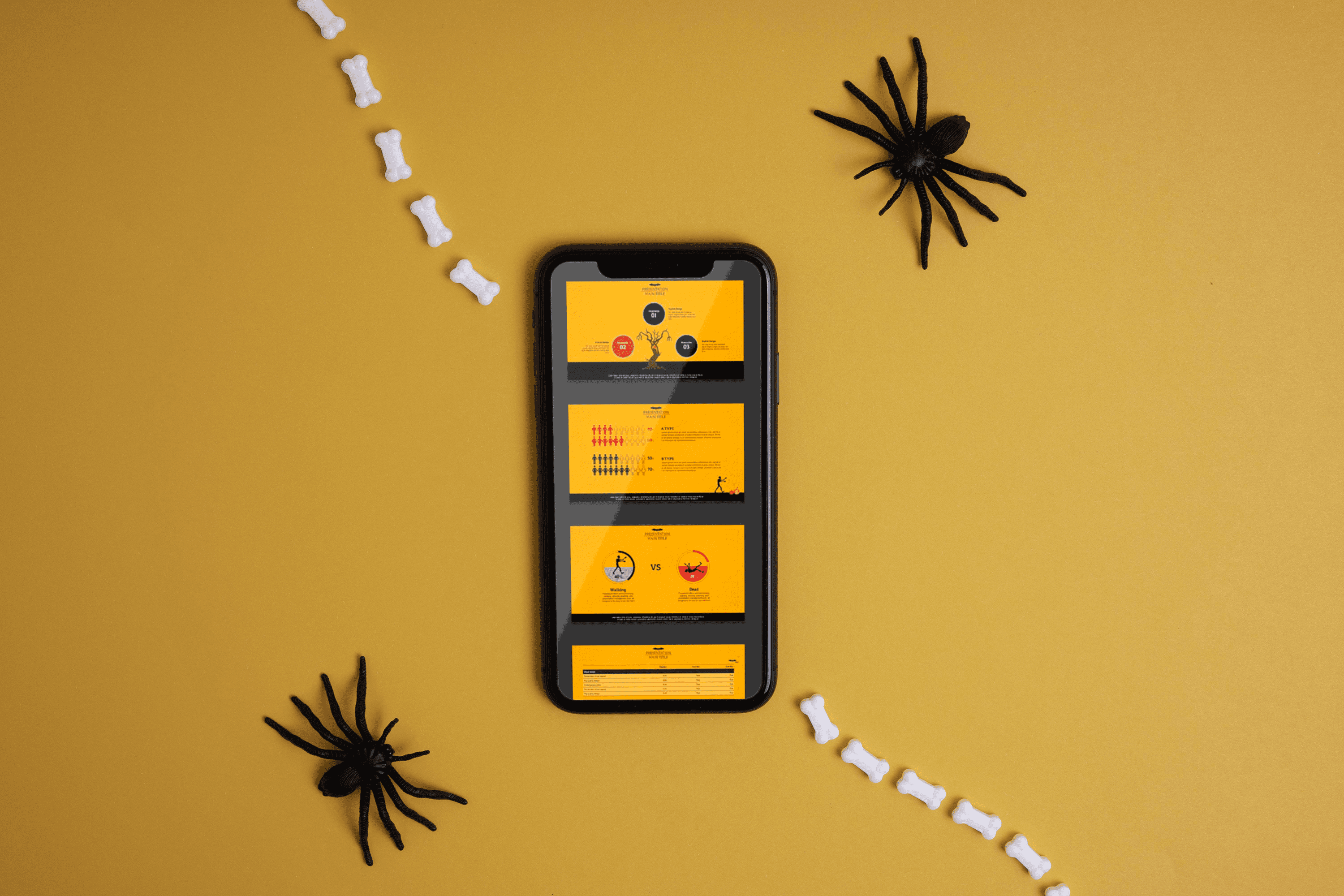 Mobile option of the Halloween Day template.