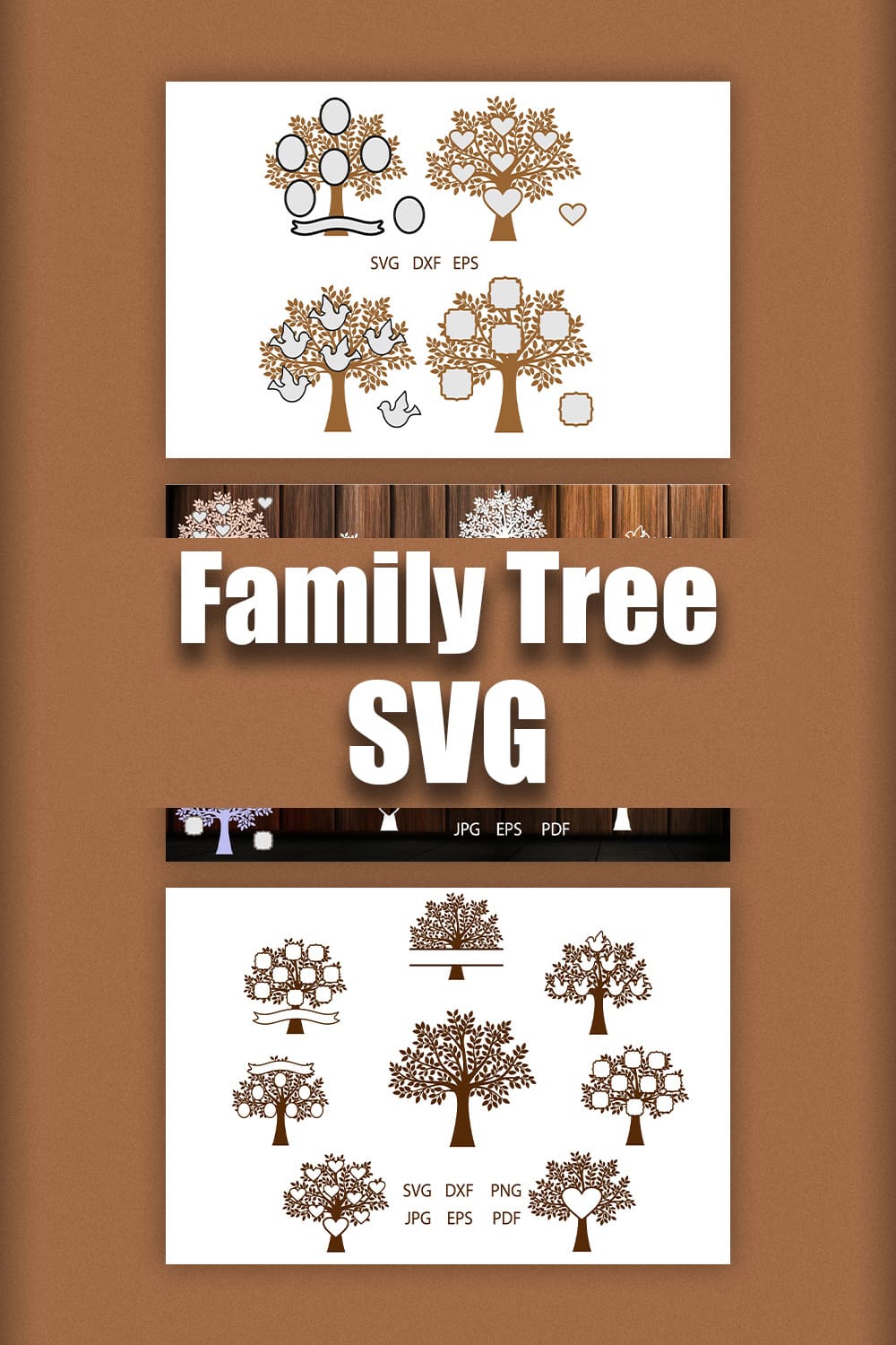 Family Tree SVG preview of Pinterest image.