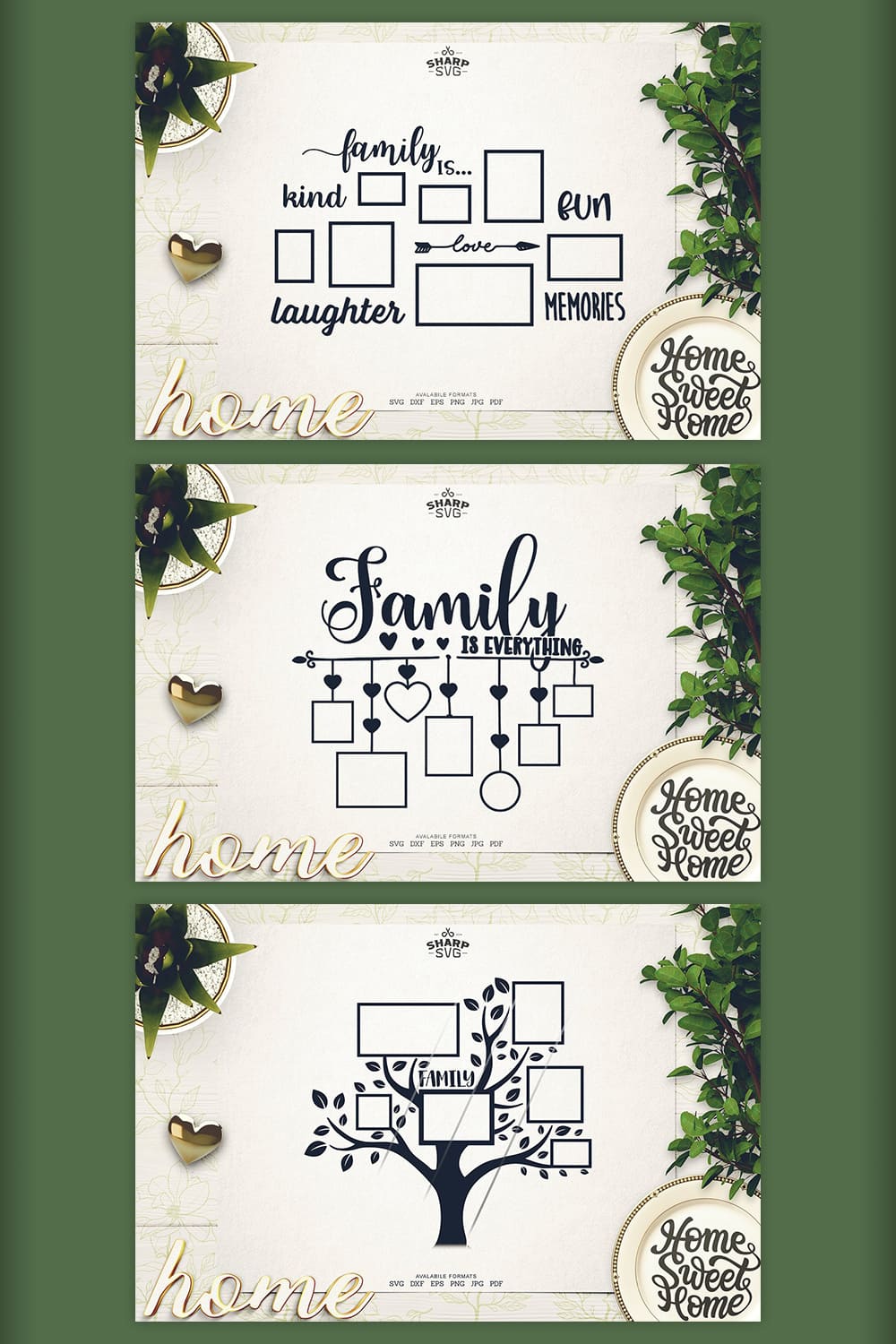 Family Collage SVG Bundle - preview of Pinterest image.