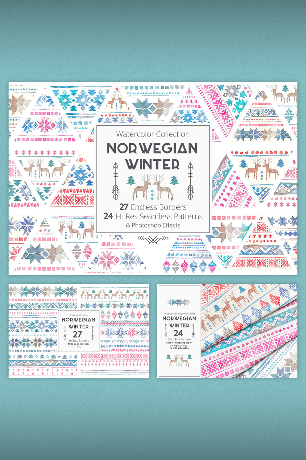 Norwegian Winter - Seamless Patterns.