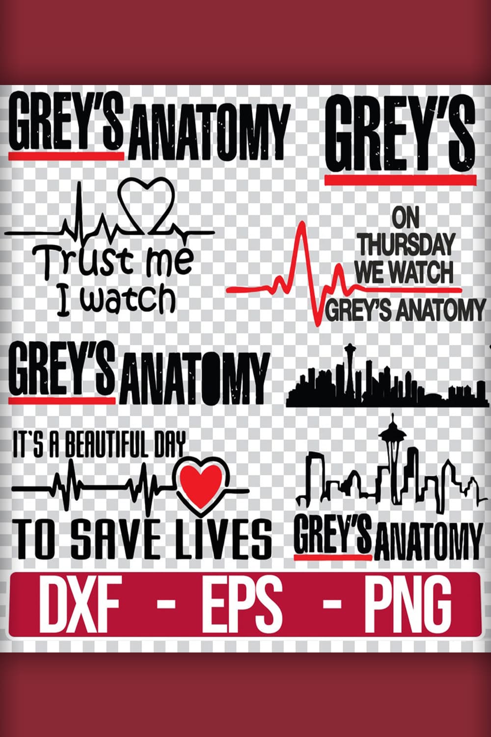 Greys Anatomy SVG Cutting Files.