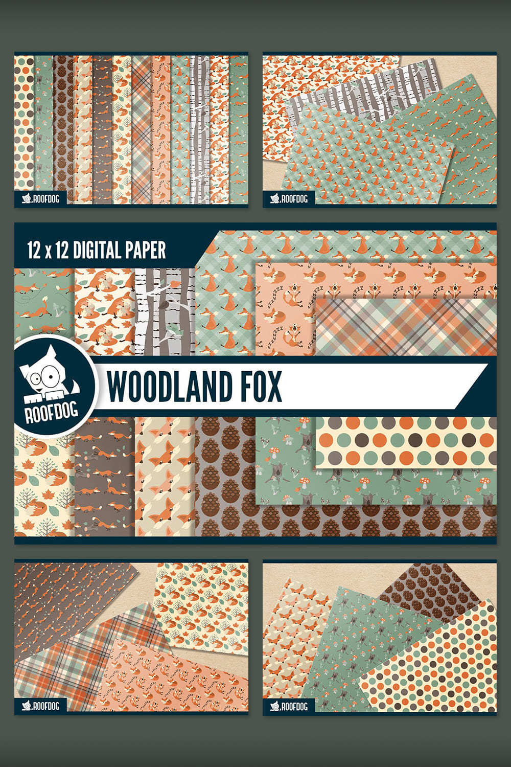 Woodland Fox Digital Paper.