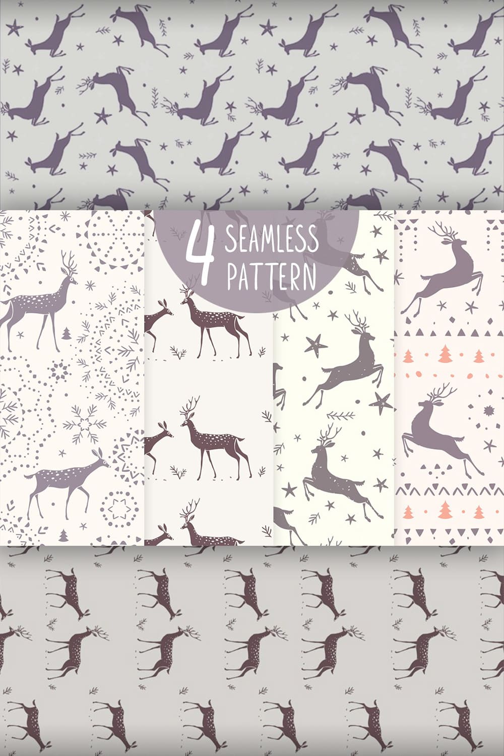 Deer Digital Papers, Fawn Pattern.