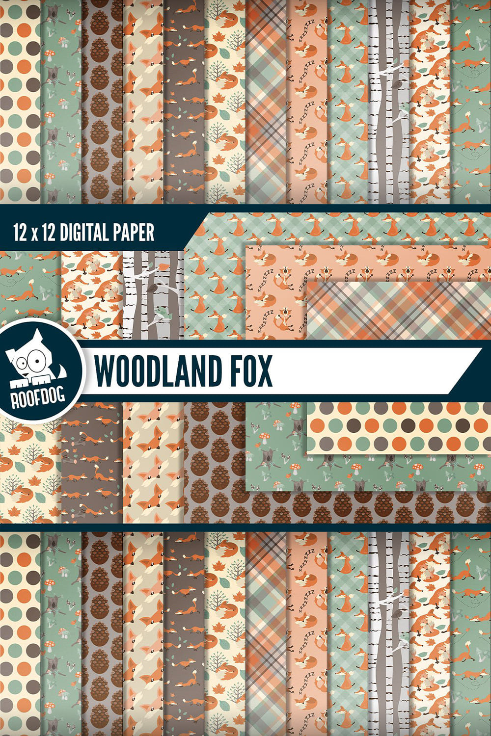 Woodland Fox Digital Paper.