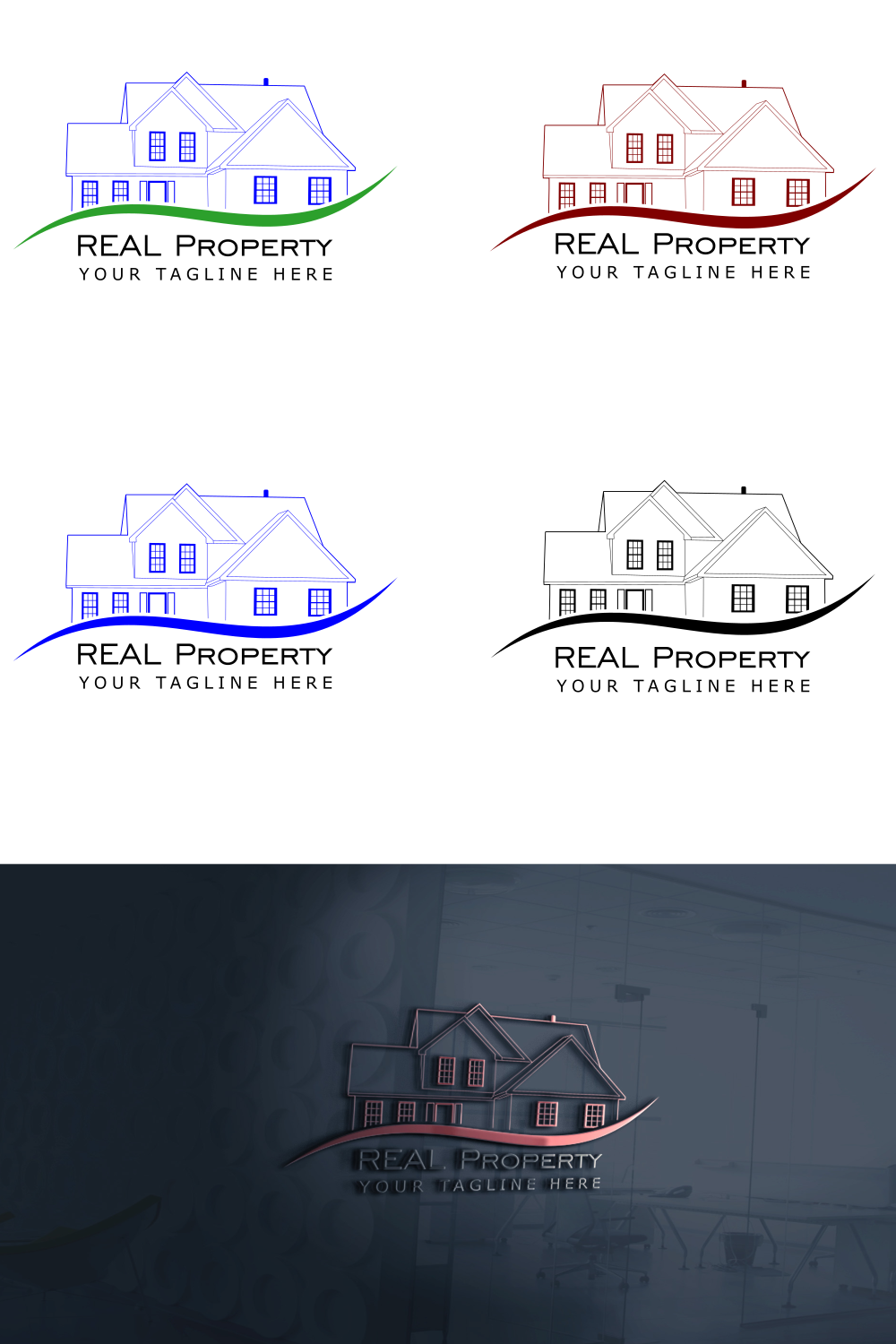 pintrest preview Real Property Logo Design Template.