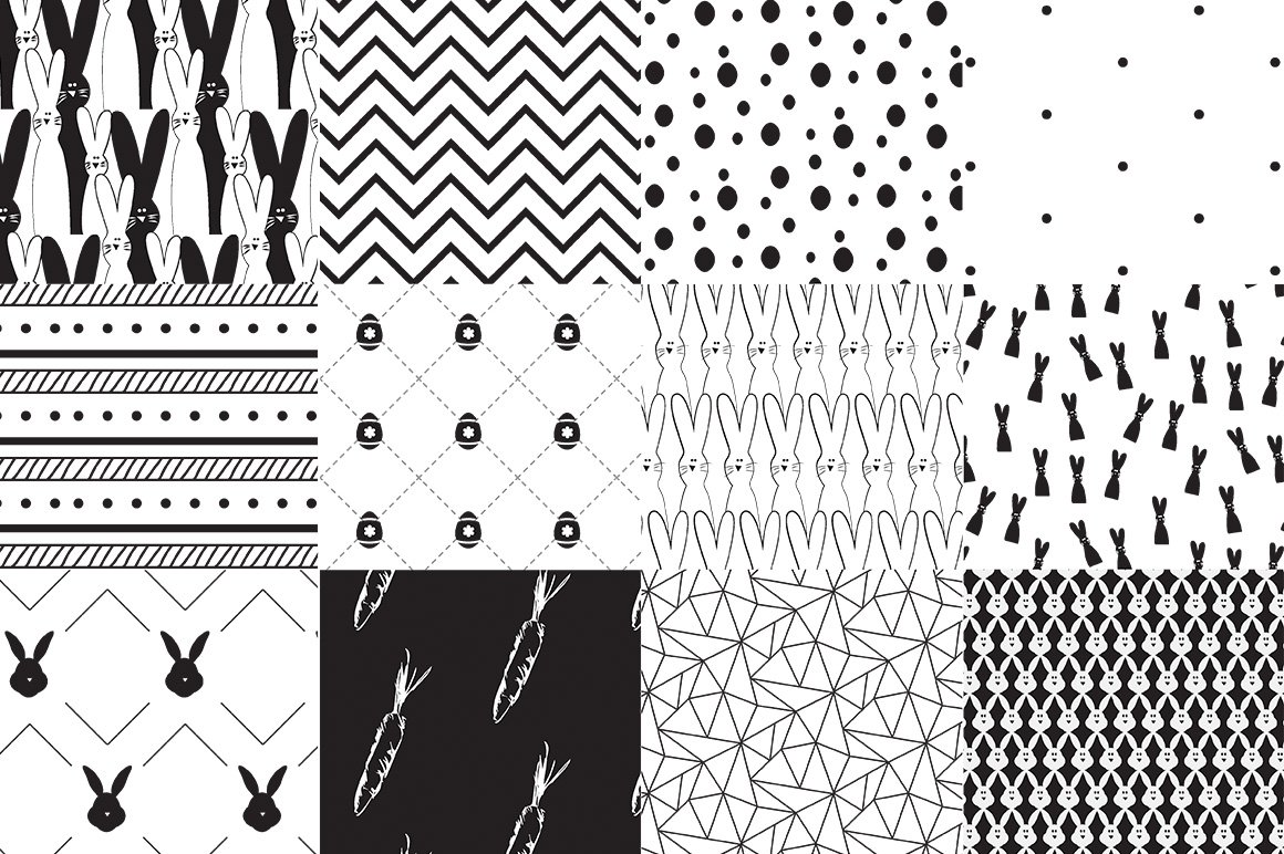 Easter Patterns in Black & White.