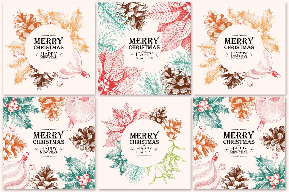 Delicate Christmas cards.