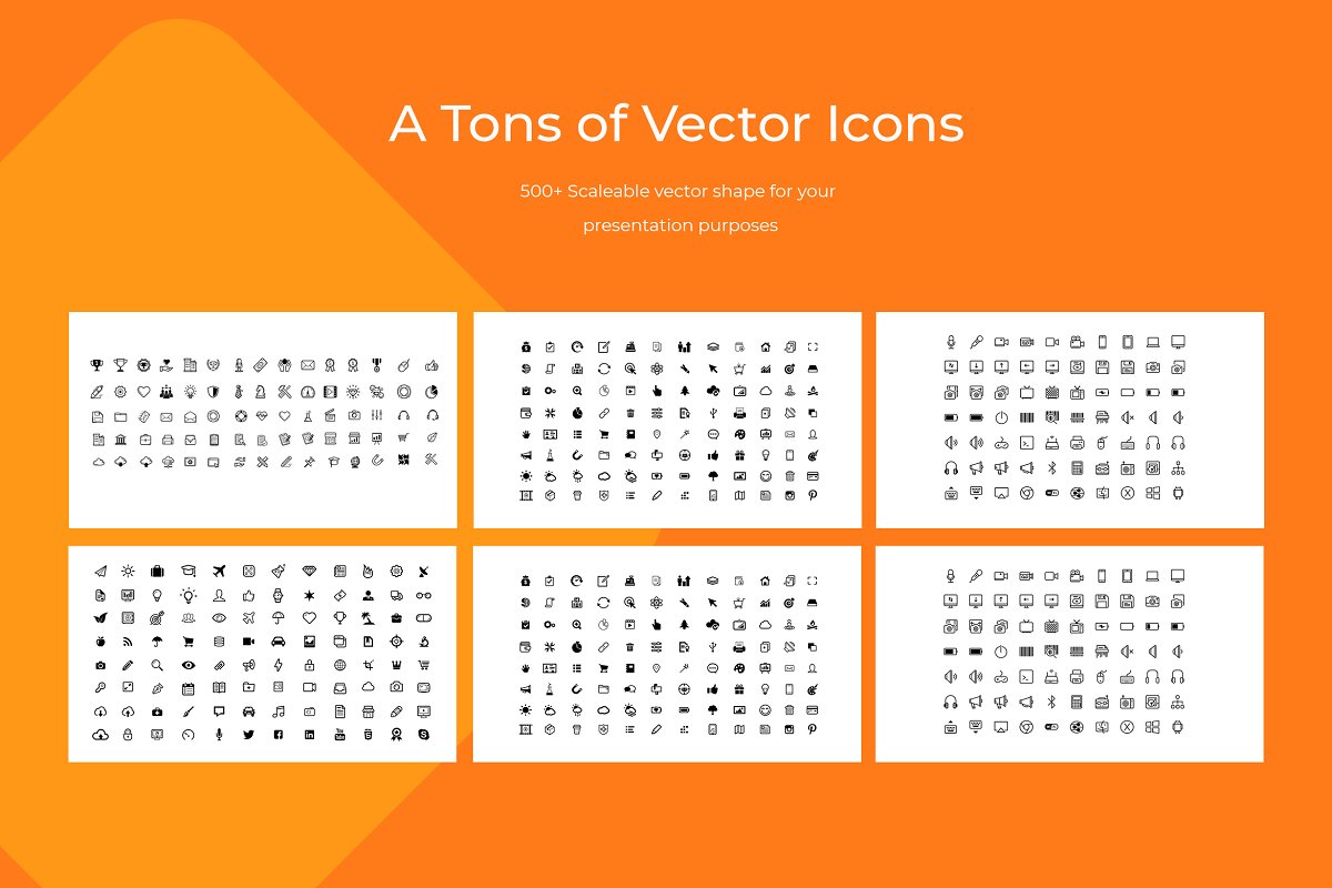 500+ Scaleable vector shape for your presentation purposes.