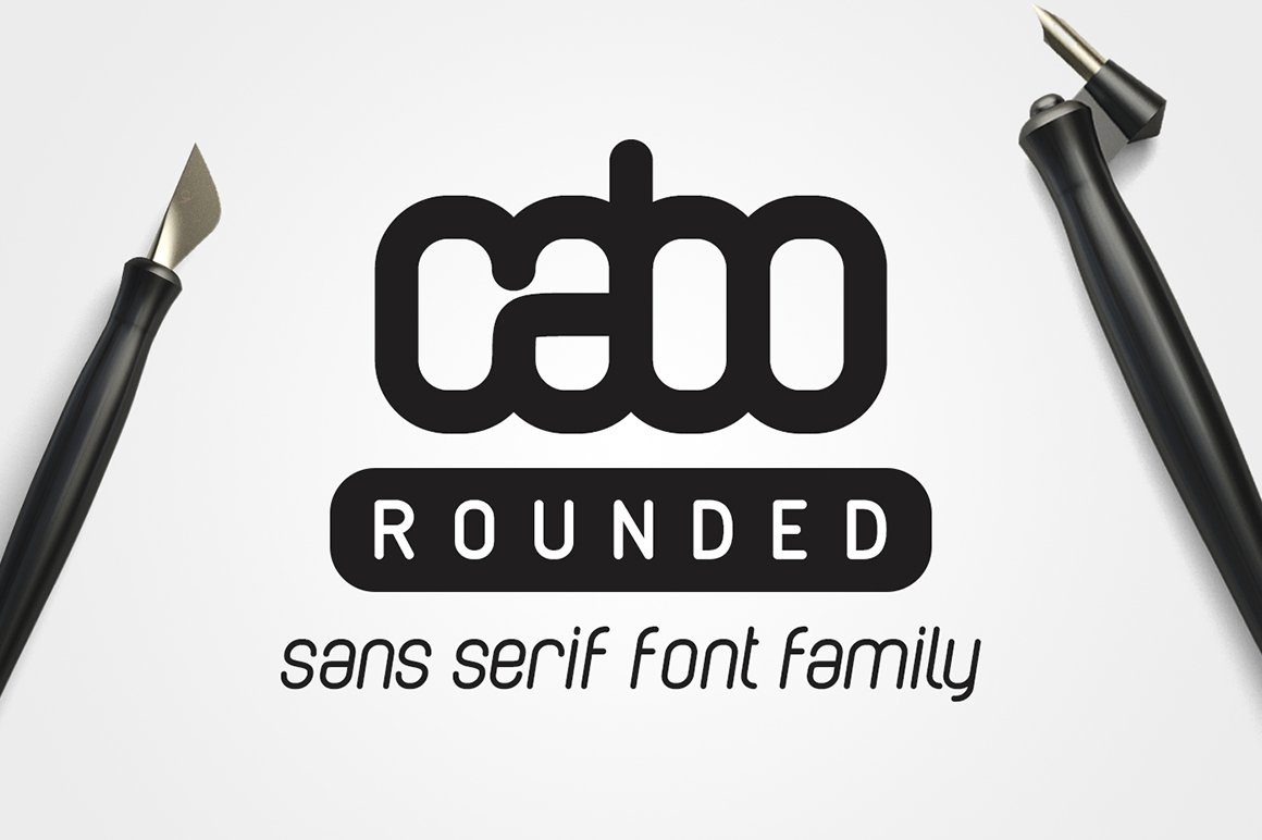 Font in round style.