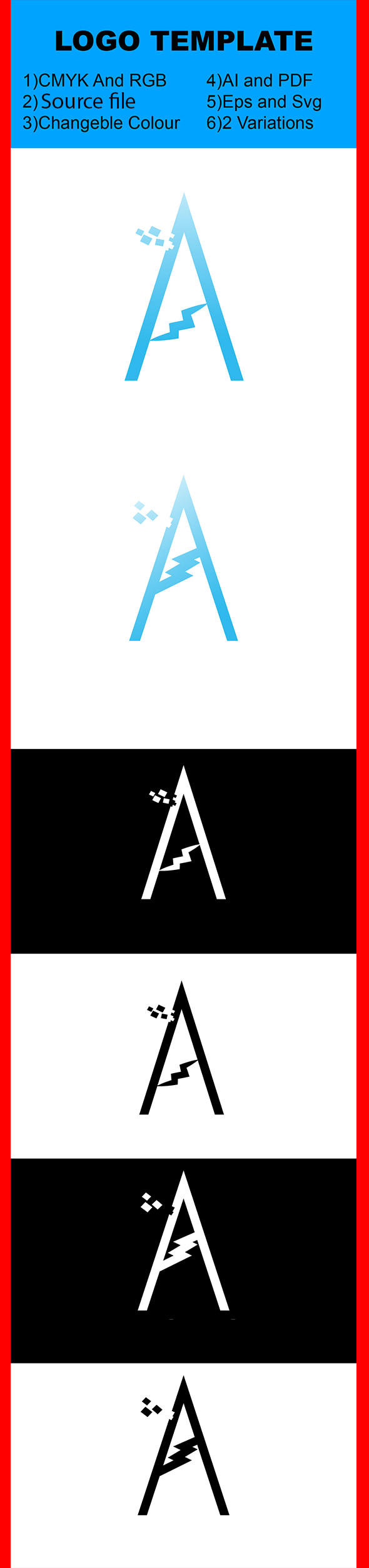 A Letter Logo - Electronic Digital A Letter Logo