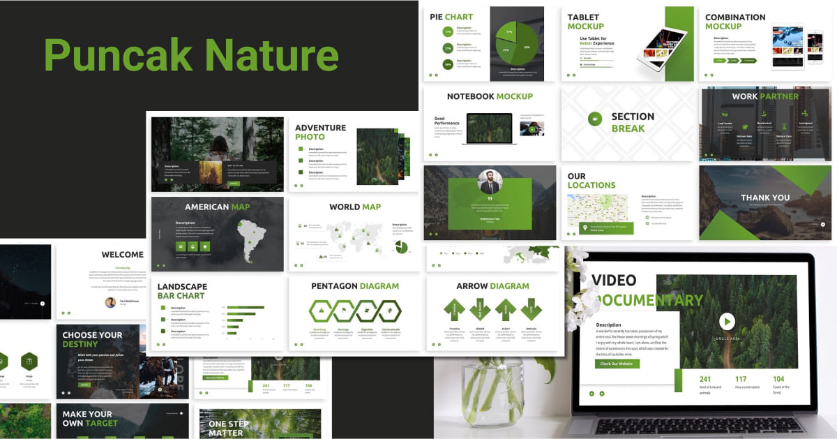 Puncak - Nature Keynote Template - preview image.