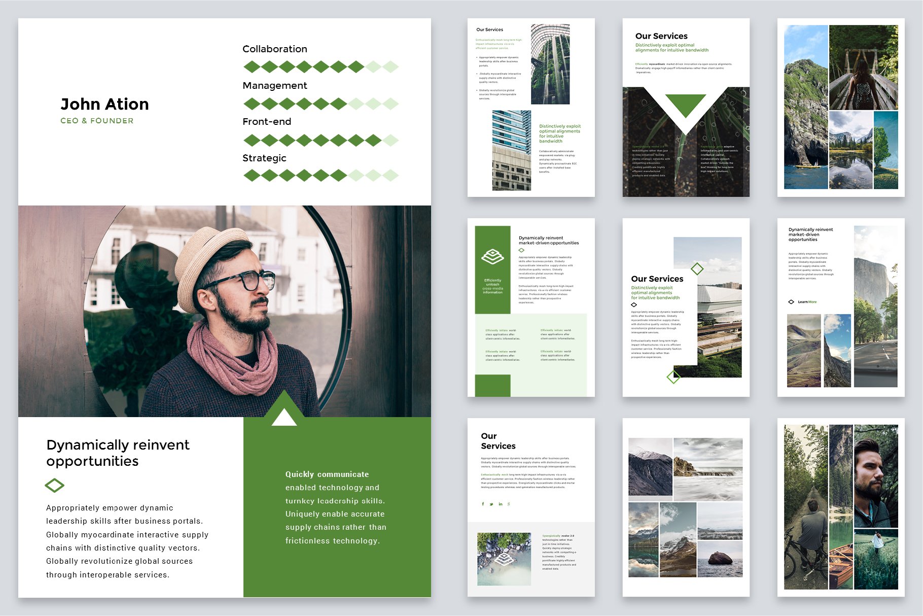 This template comes with modern look and simple design presentation.