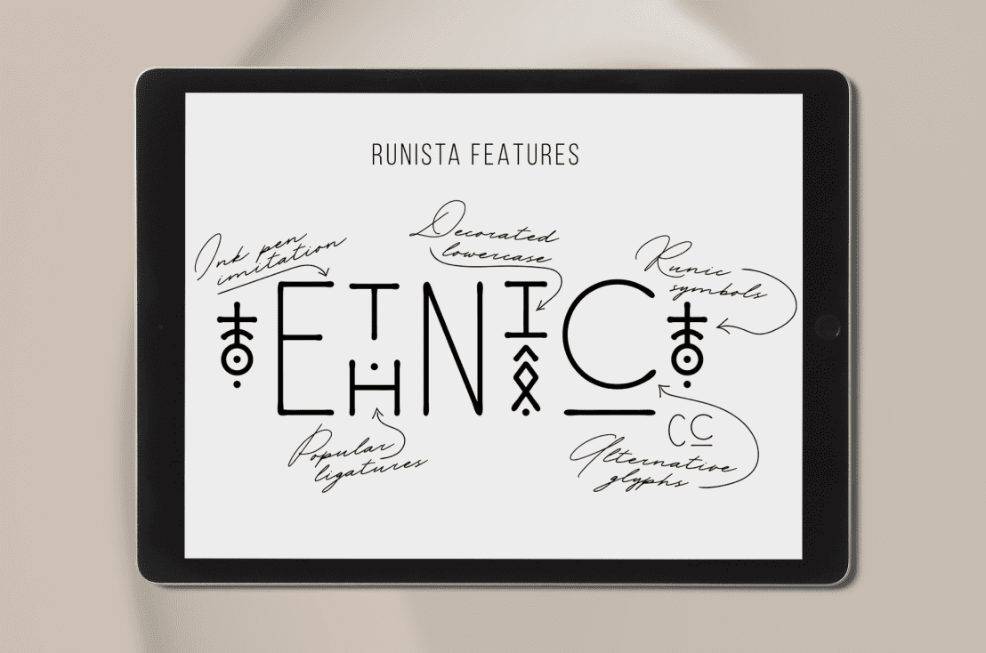 Runista - Thin Line Geometric Font - tablet.