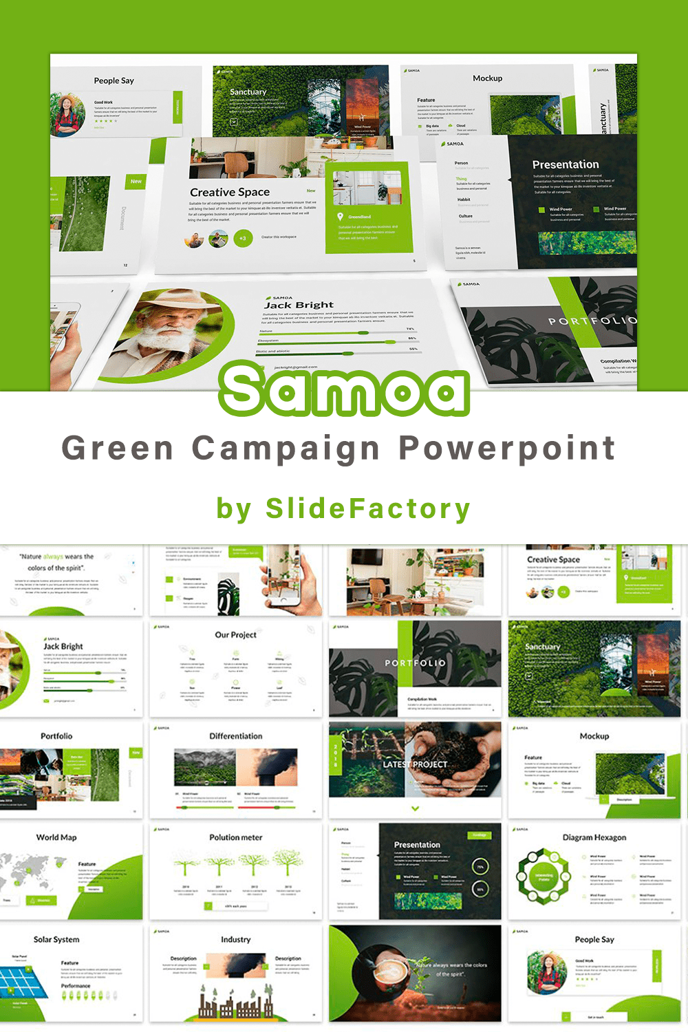 Samoa - Green Campaign Powerpoint - preview of Pinterest image.