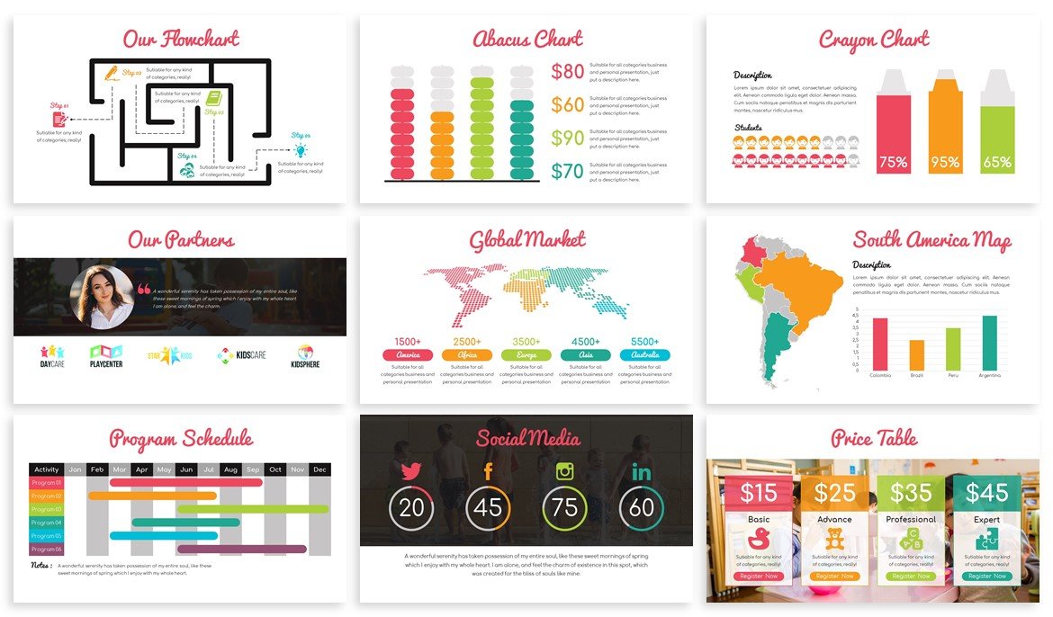 So colorful template with infographics.