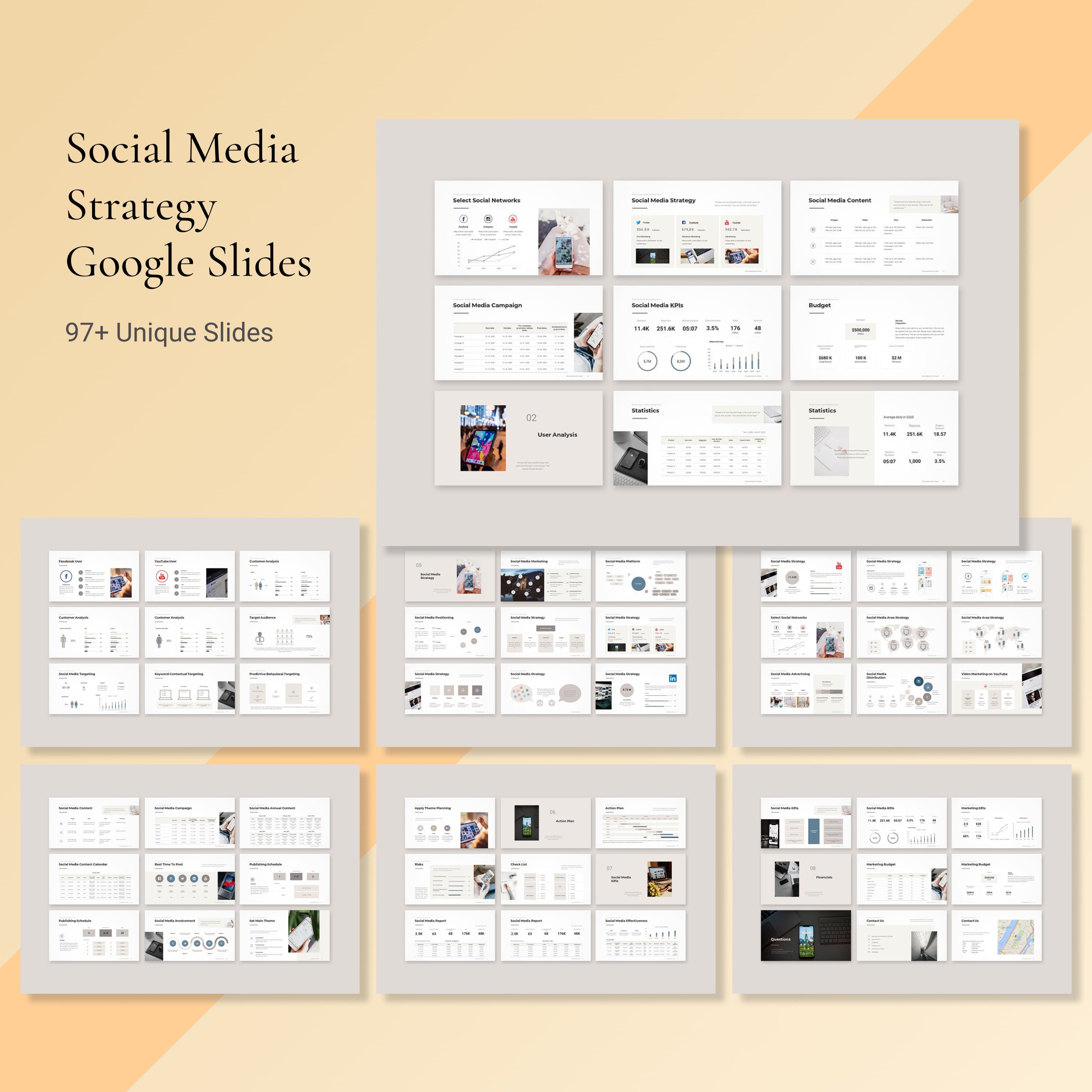 Social Media Strategy Google Slides cover.