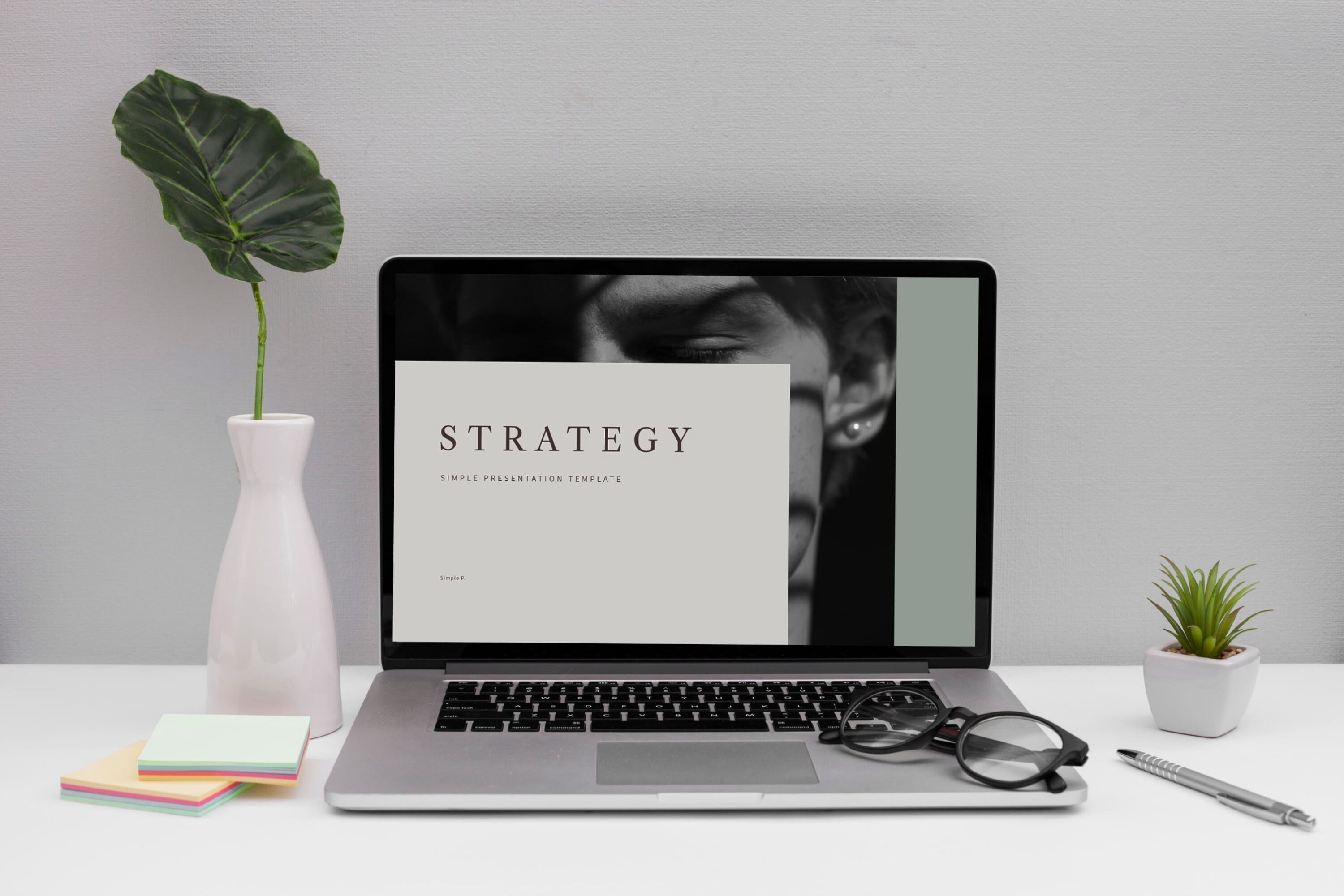 Strategy Presentation - Mockup on Laptop.