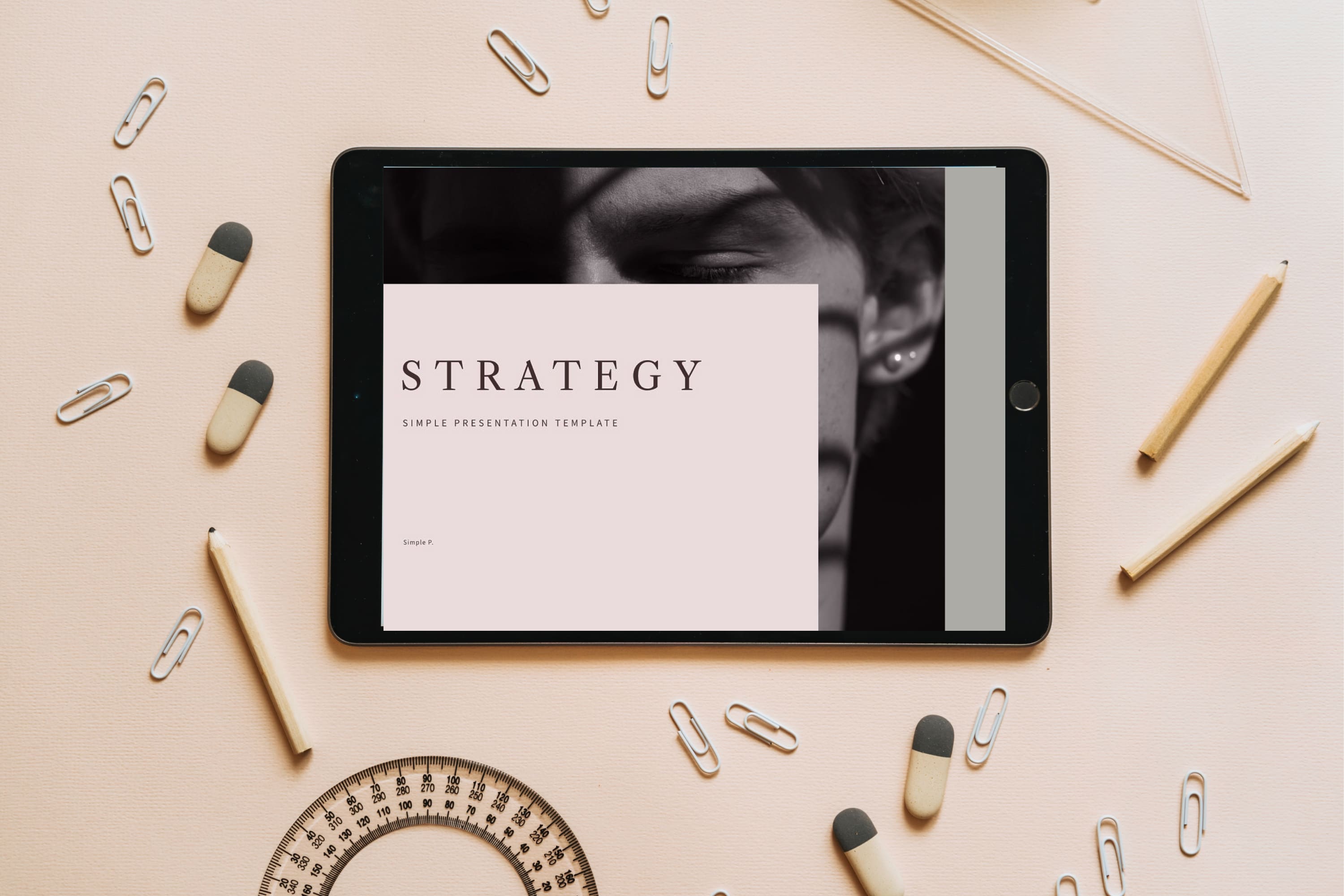 Strategy Presentation - Mockup on Tablet.