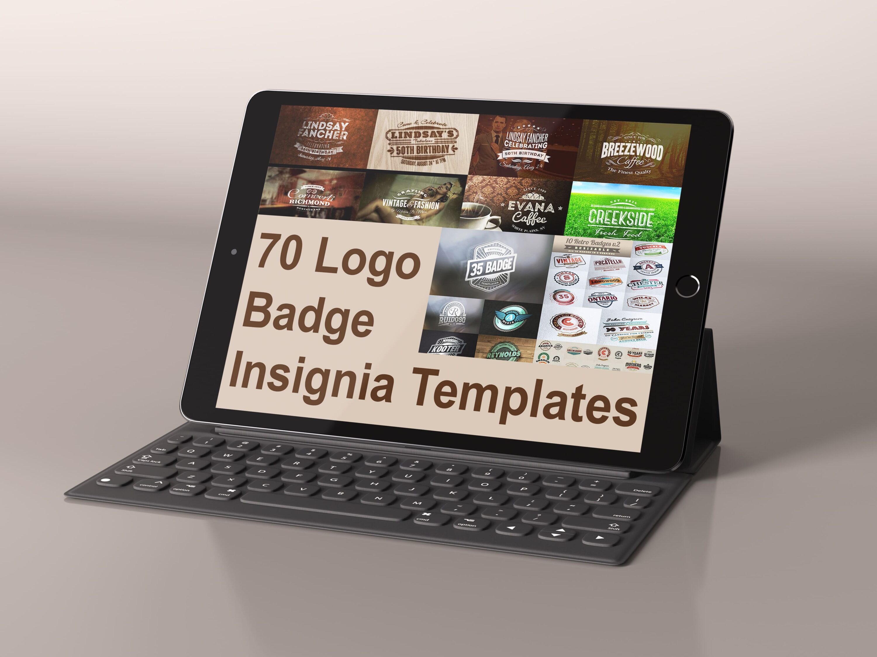 Tablet option of the 70 Logo / Badge / Insignia Templates.