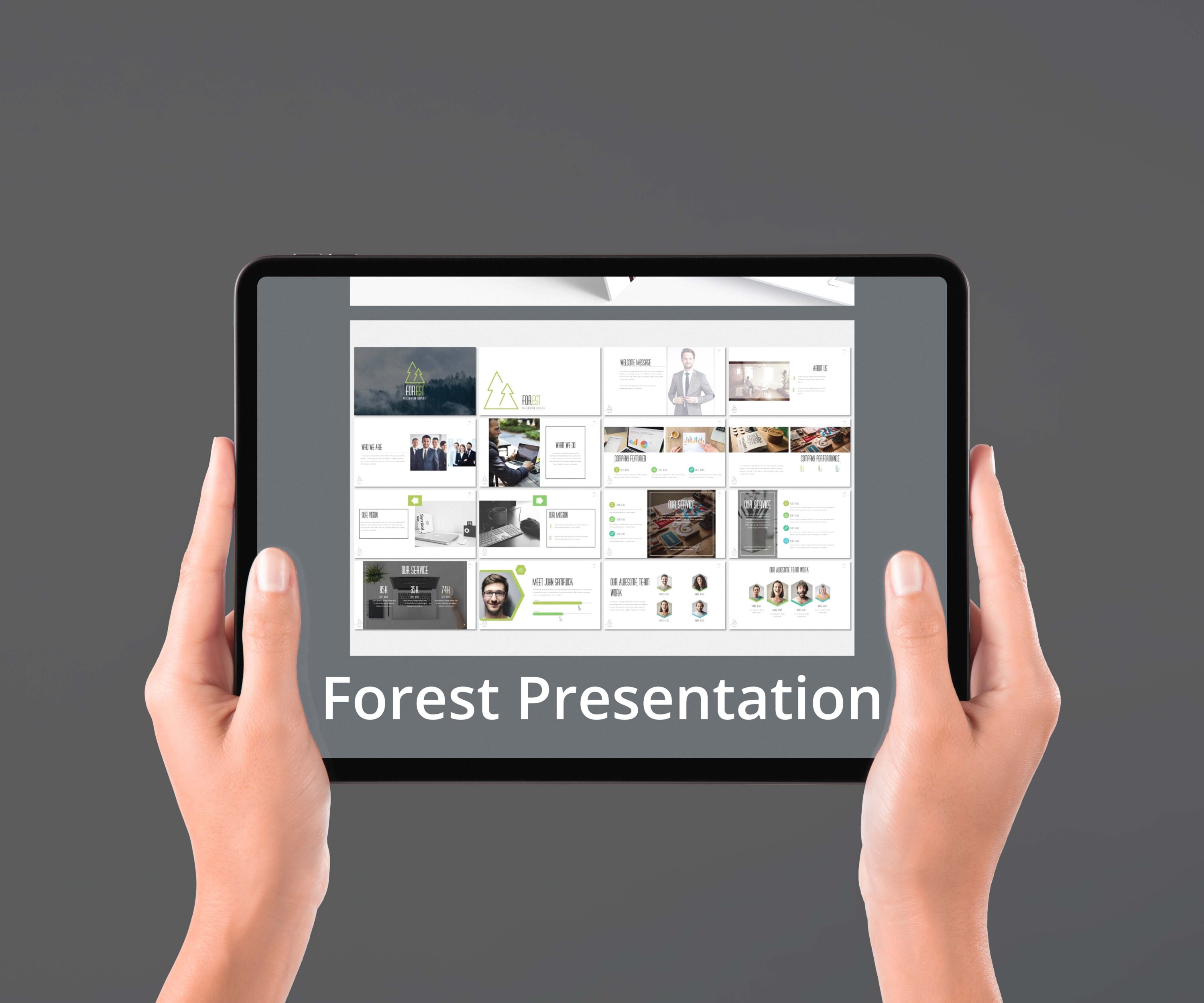 Forest - Presentation Template - Mockup on Tablet.