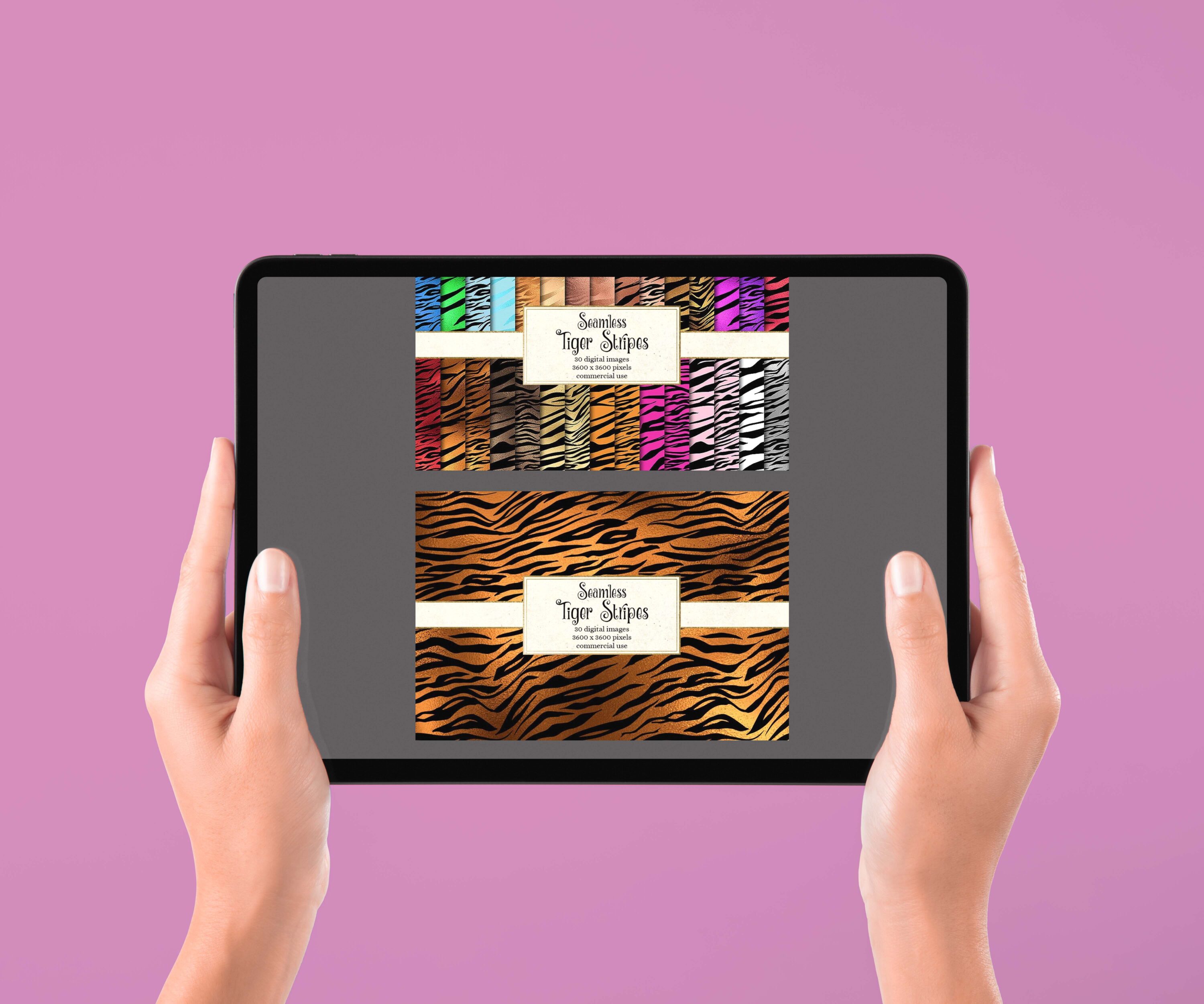 Tiger Stripes Seamless Patterns - tablet.