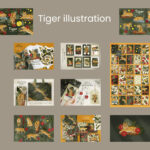 Tiger illustration. Graphic bundle.