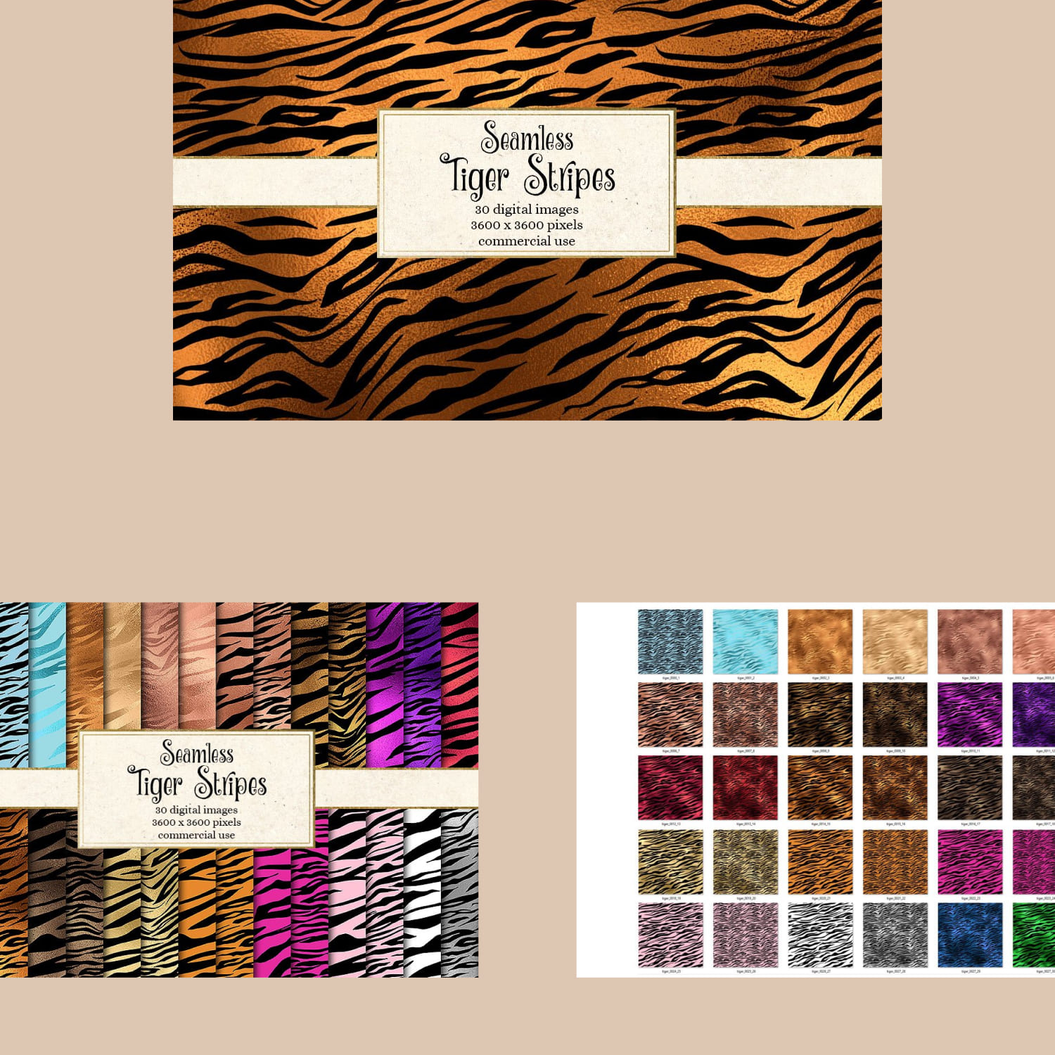 Tiger Stripes Seamless Patterns cover.