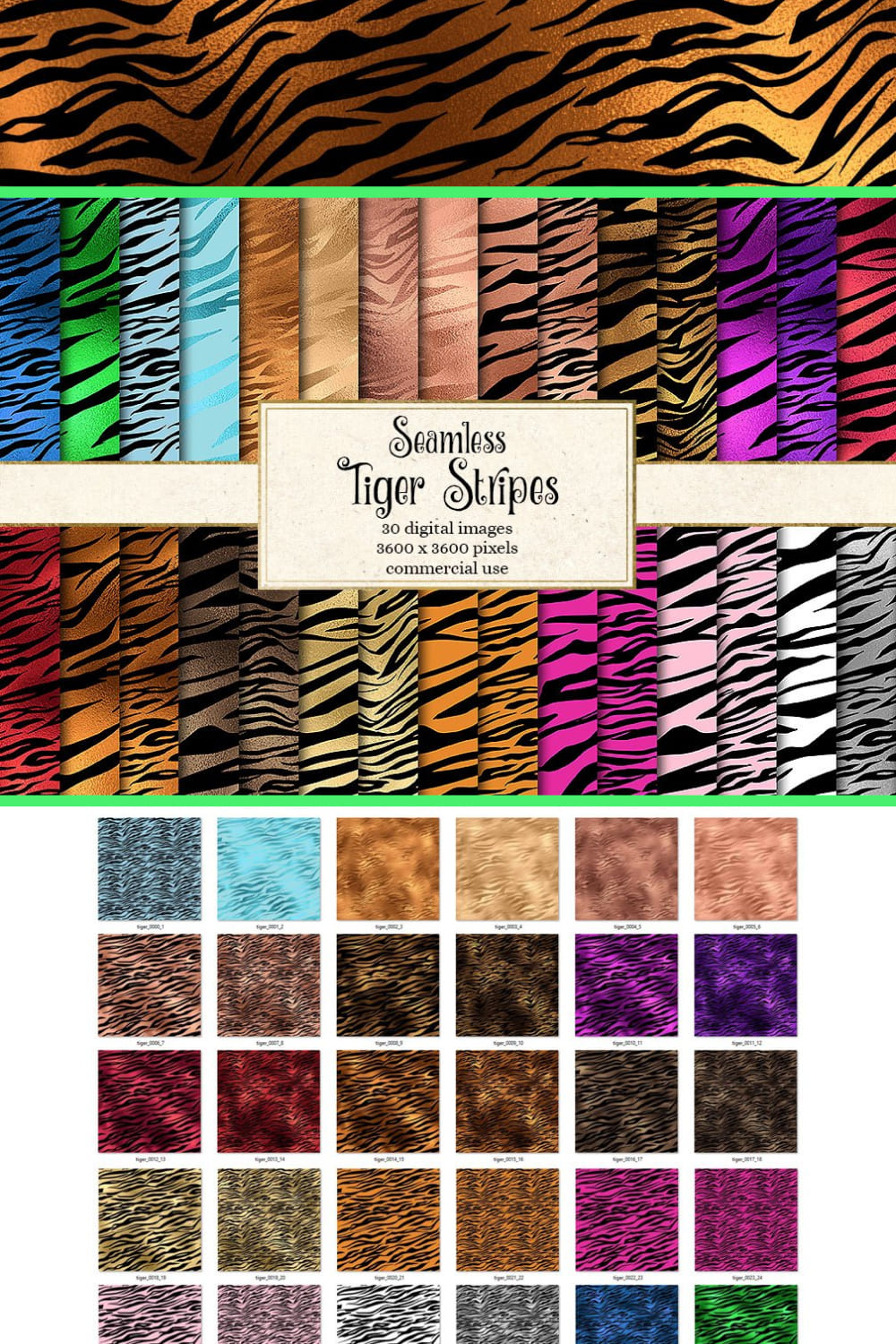 Tiger Stripes Seamless Patterns.