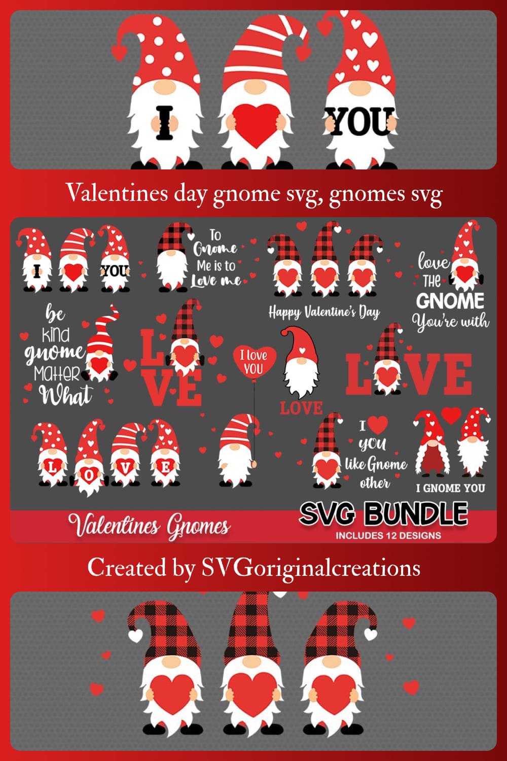 Valentines Day Gnome SVG, Gnomes SVG, Bundle SVG.