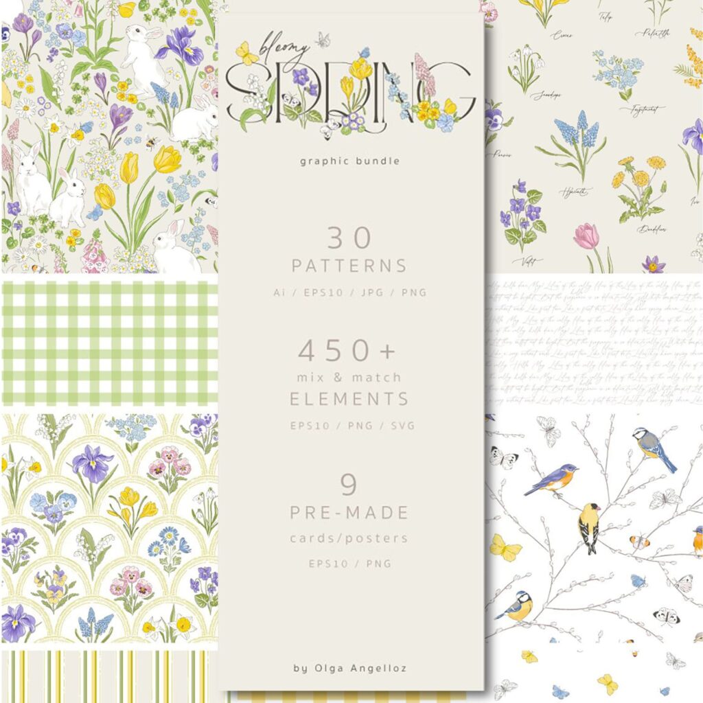 Vintage Easter Spring Flower Bunny – MasterBundles