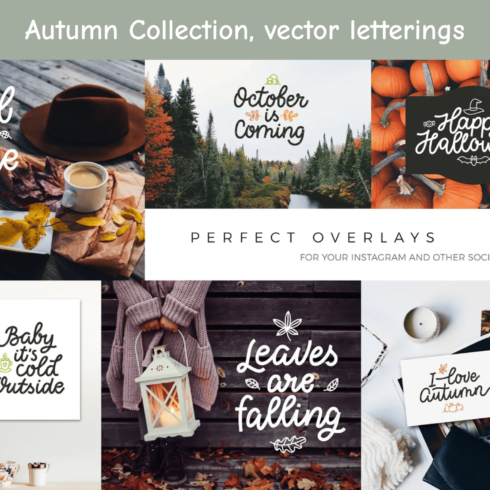 Autumn Collection, vector letterings.