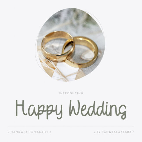 Happy Wedding Free Font main cover.