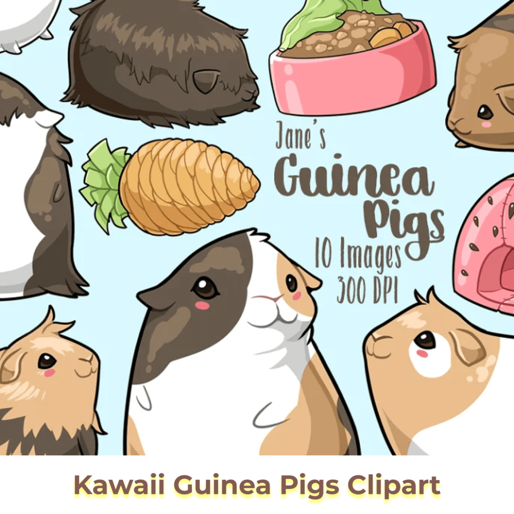 Kawaii Guinea Pigs Clipart – MasterBundles