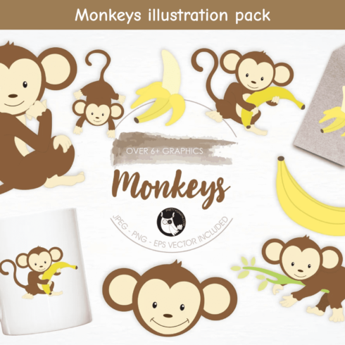 Save Monkeys illustration pack.