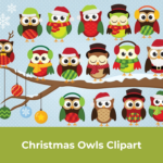 Christmas Owls Clipart.