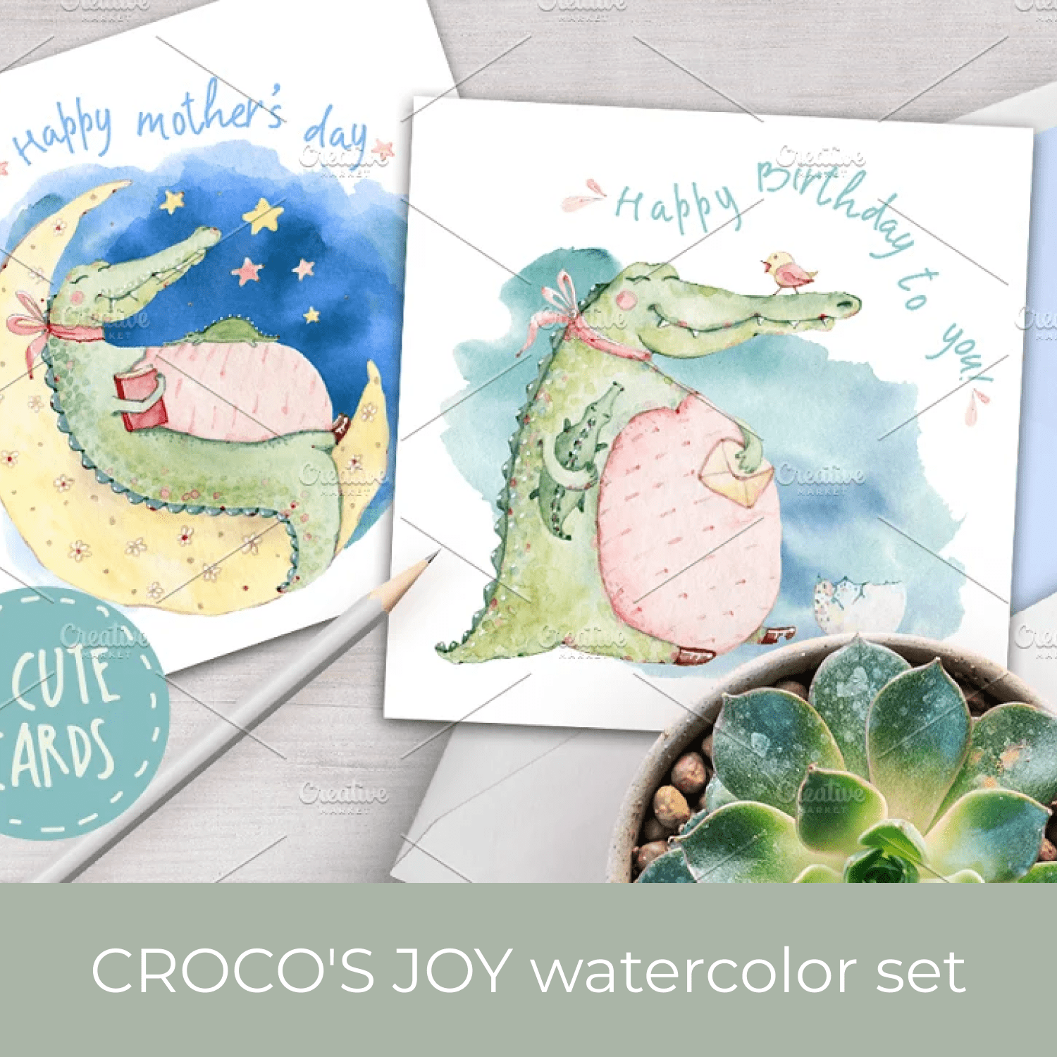 CROCO'S JOY watercolor set.