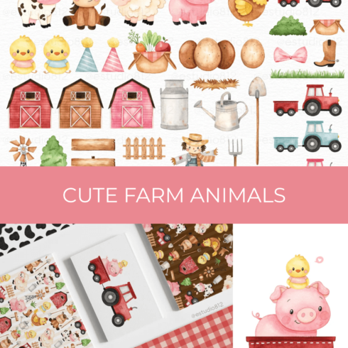 Cute Farm Animals cover.