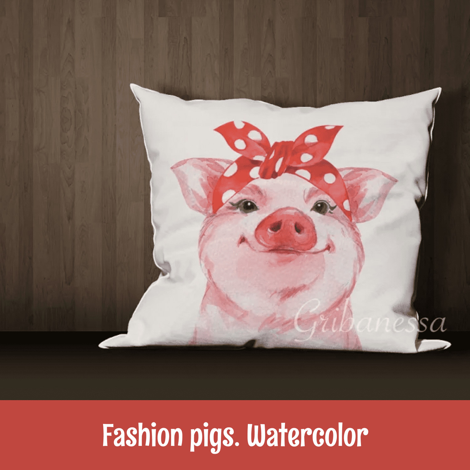 Fashion pigs. Watercolor cover.