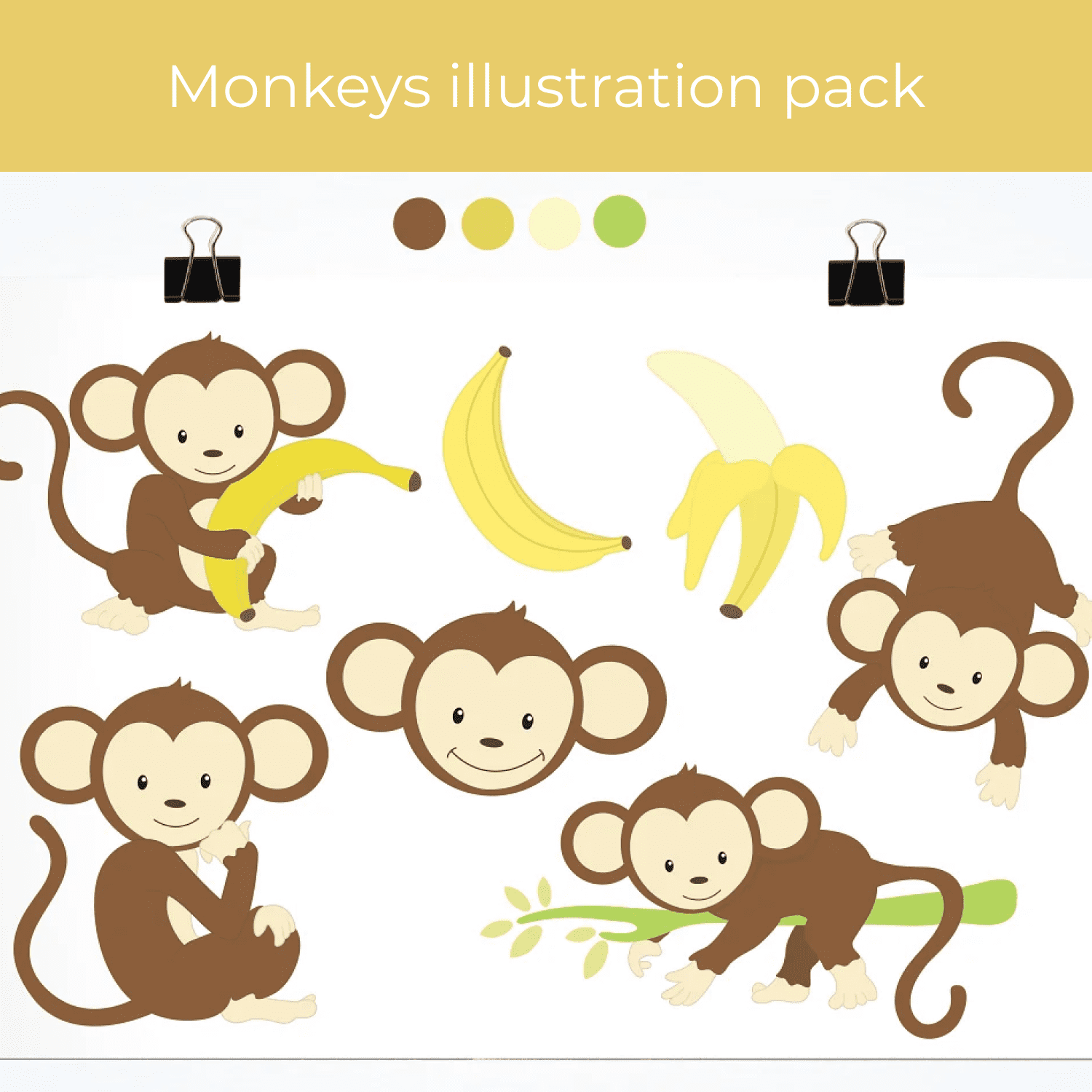 Save Monkeys illustration pack cover.