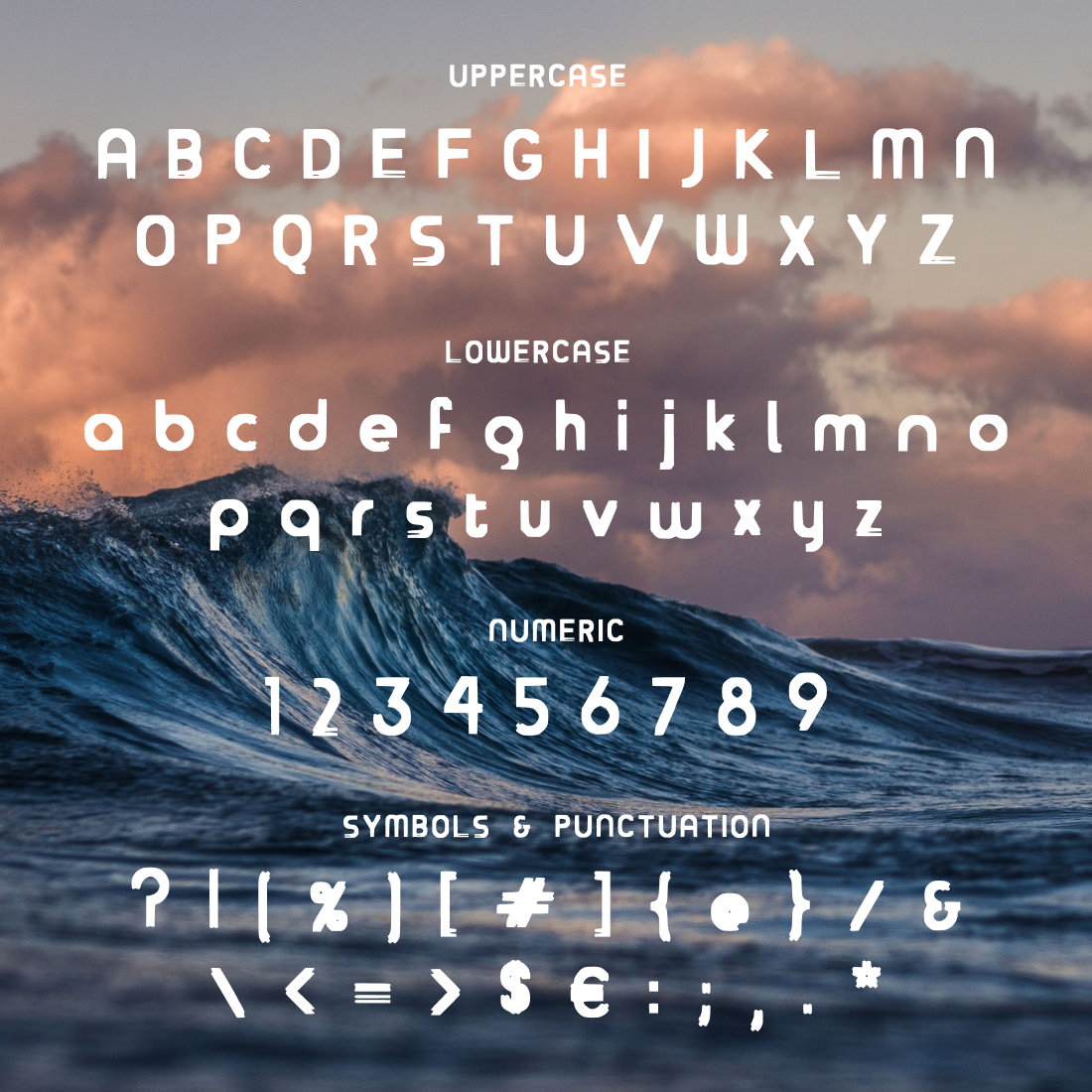 Over Sea Free Font cover.