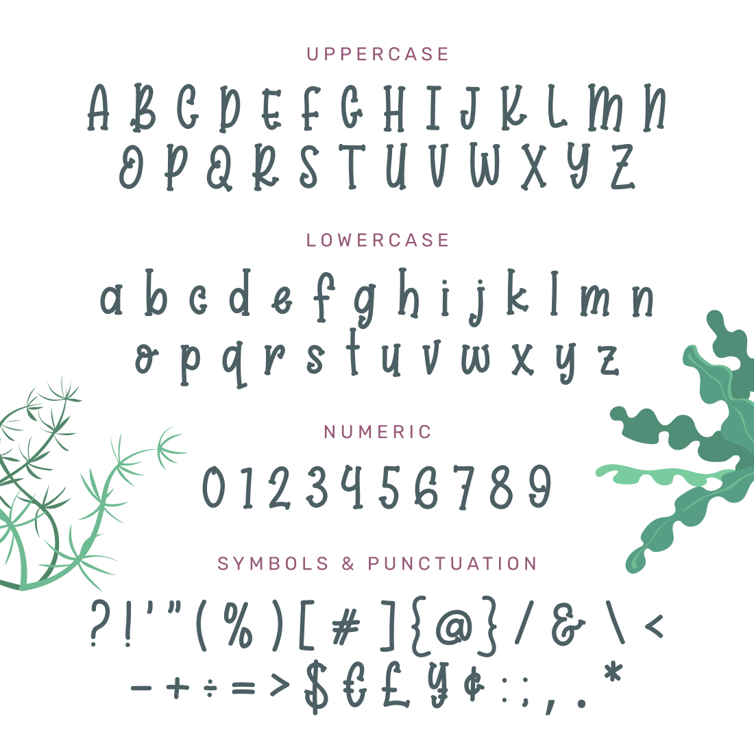 Sea Weed Free Font cover.