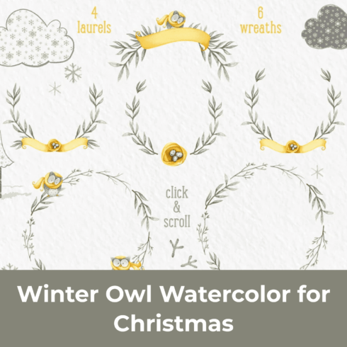 Winter Owl Watercolor for Christmas.