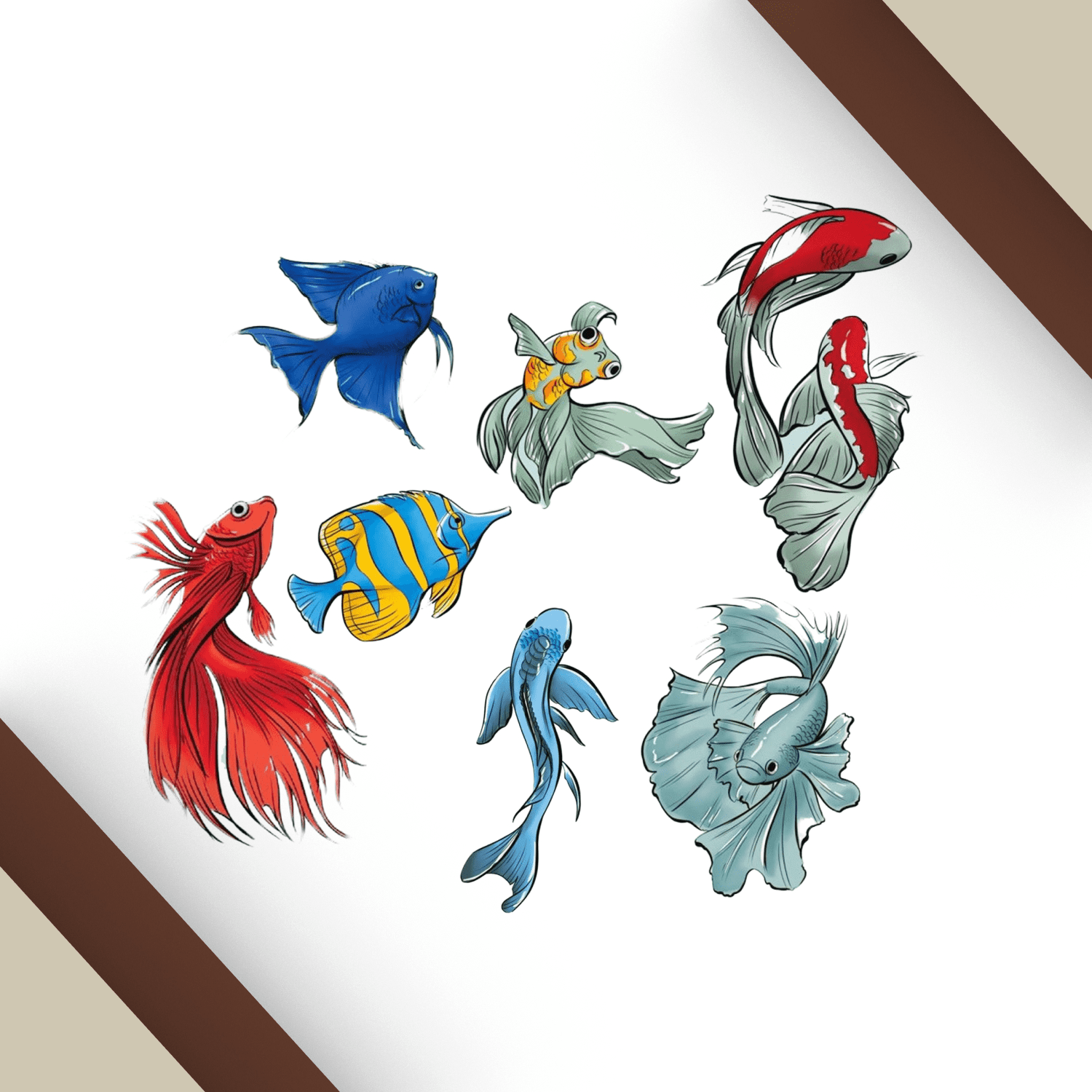 Colorful Fish Clip Art cover.