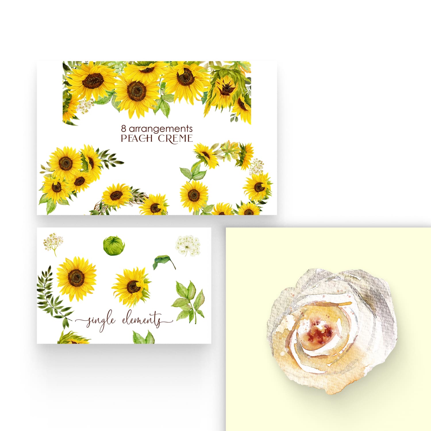 Lovely Sunflowers// Watercolor Set cover.