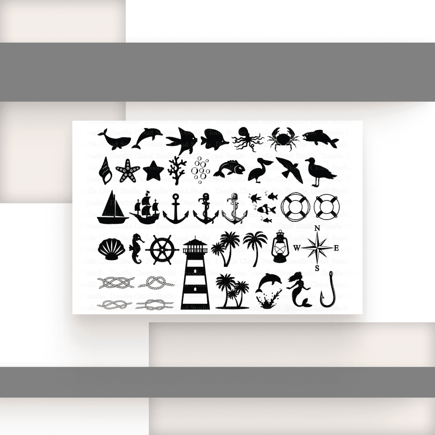Nautical Theme Bundle SVG Cut Files cover.
