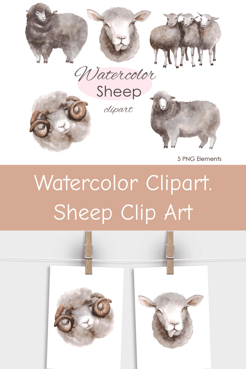 03 watercolor clipart. sheep clip art pinterest