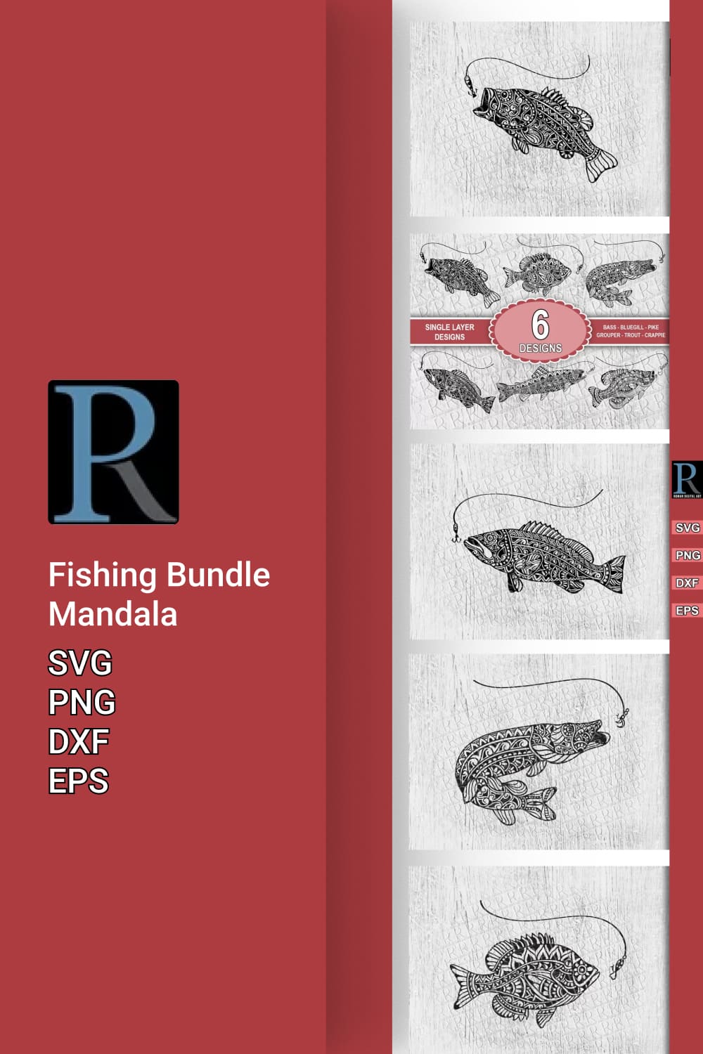 Fishing Bundle Mandala Fish SVG Cricut Design Silhouette – MasterBundles