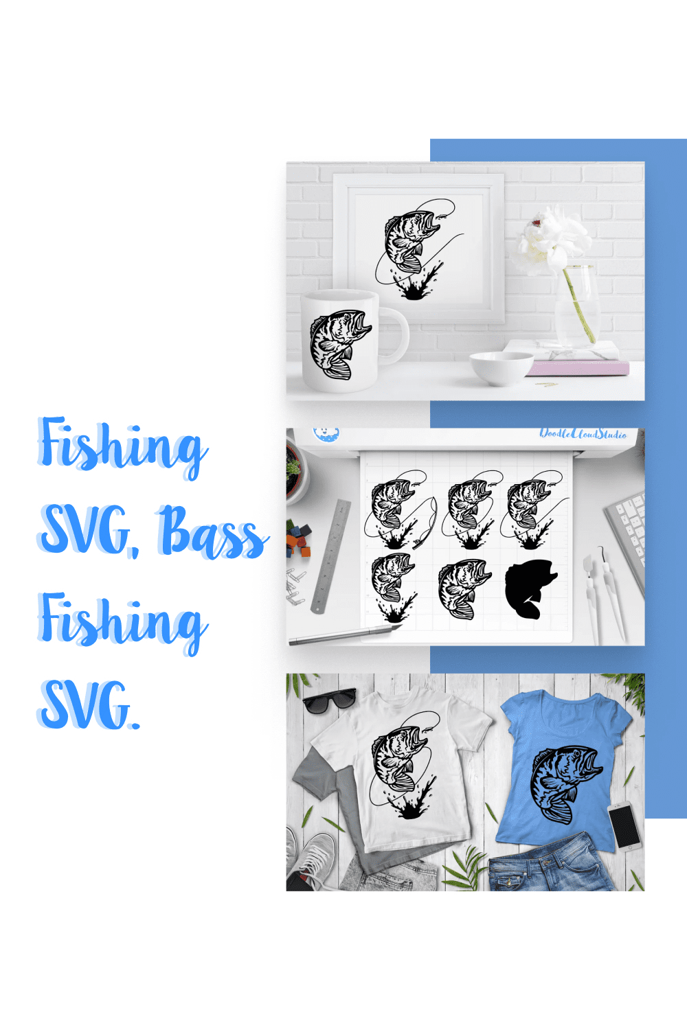 Fishing SVG, Bass Fishing SVG.