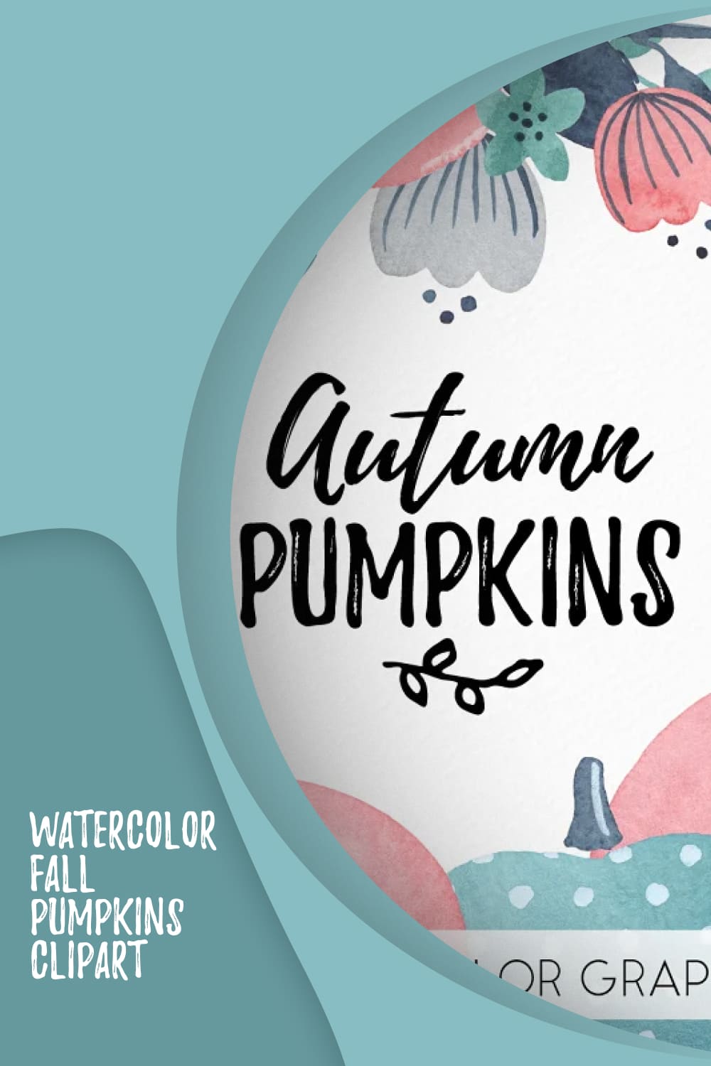 Watercolor Fall Pumpkins Clipart.