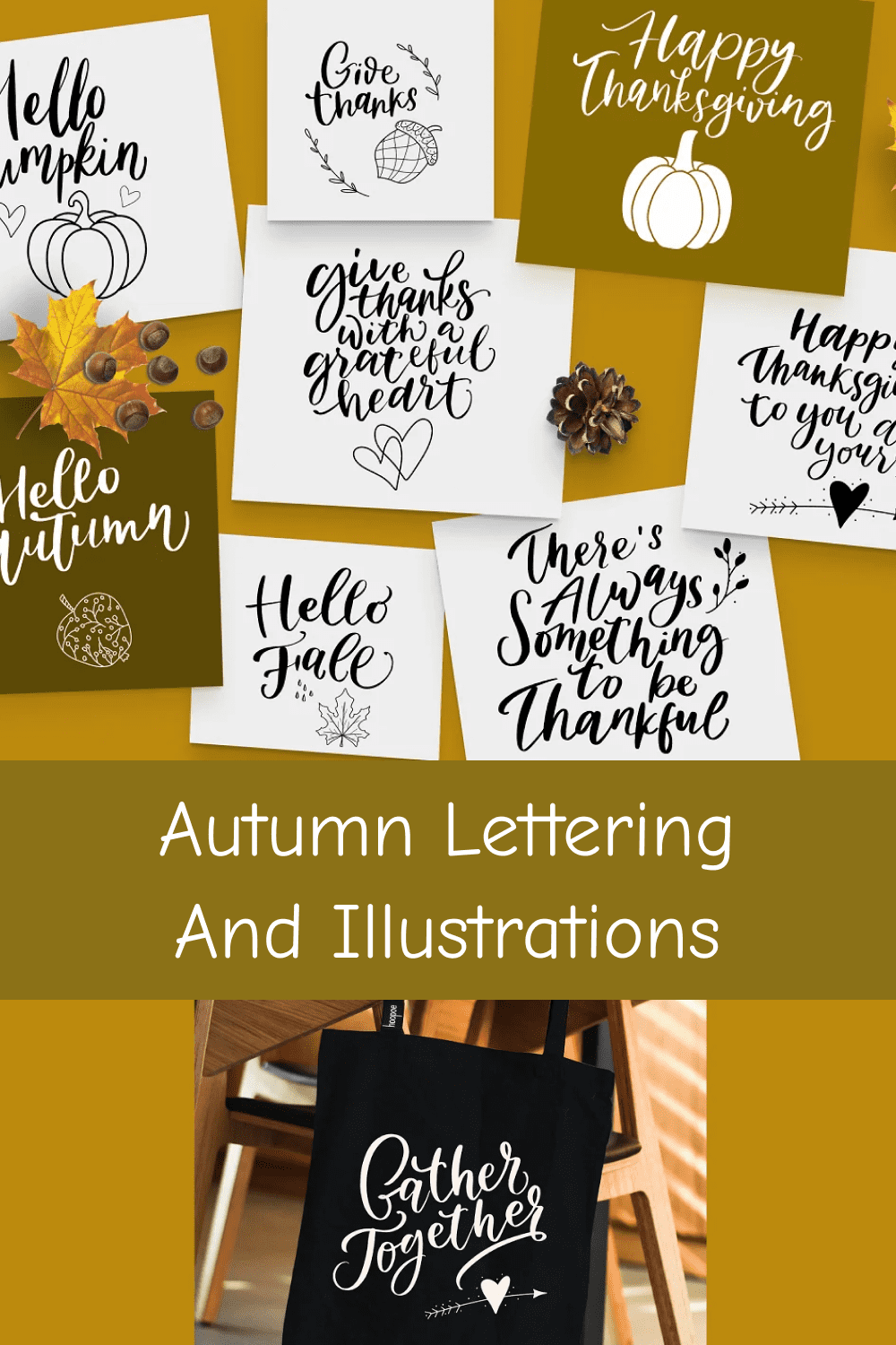 Autumn Lettering and Illustrations.